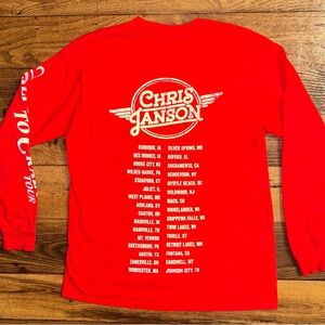 Chris Jansen • Concert Shirt • Red • Long Sleeve Shirt • Size Medium